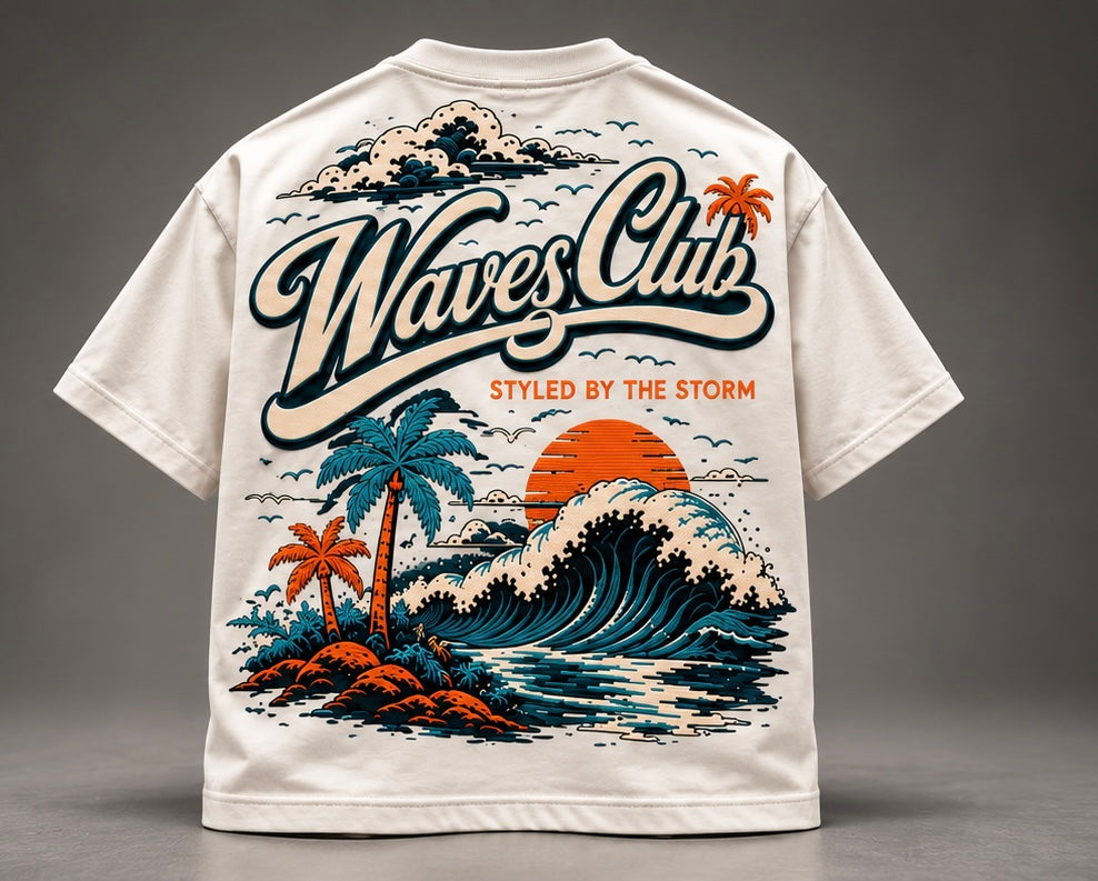Waves Club Coastal Tee – Cream