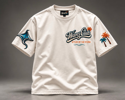 Waves Club Coastal Tee – Cream