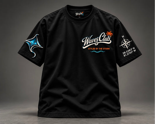 Waves Club Storm Tracker Tee – Black